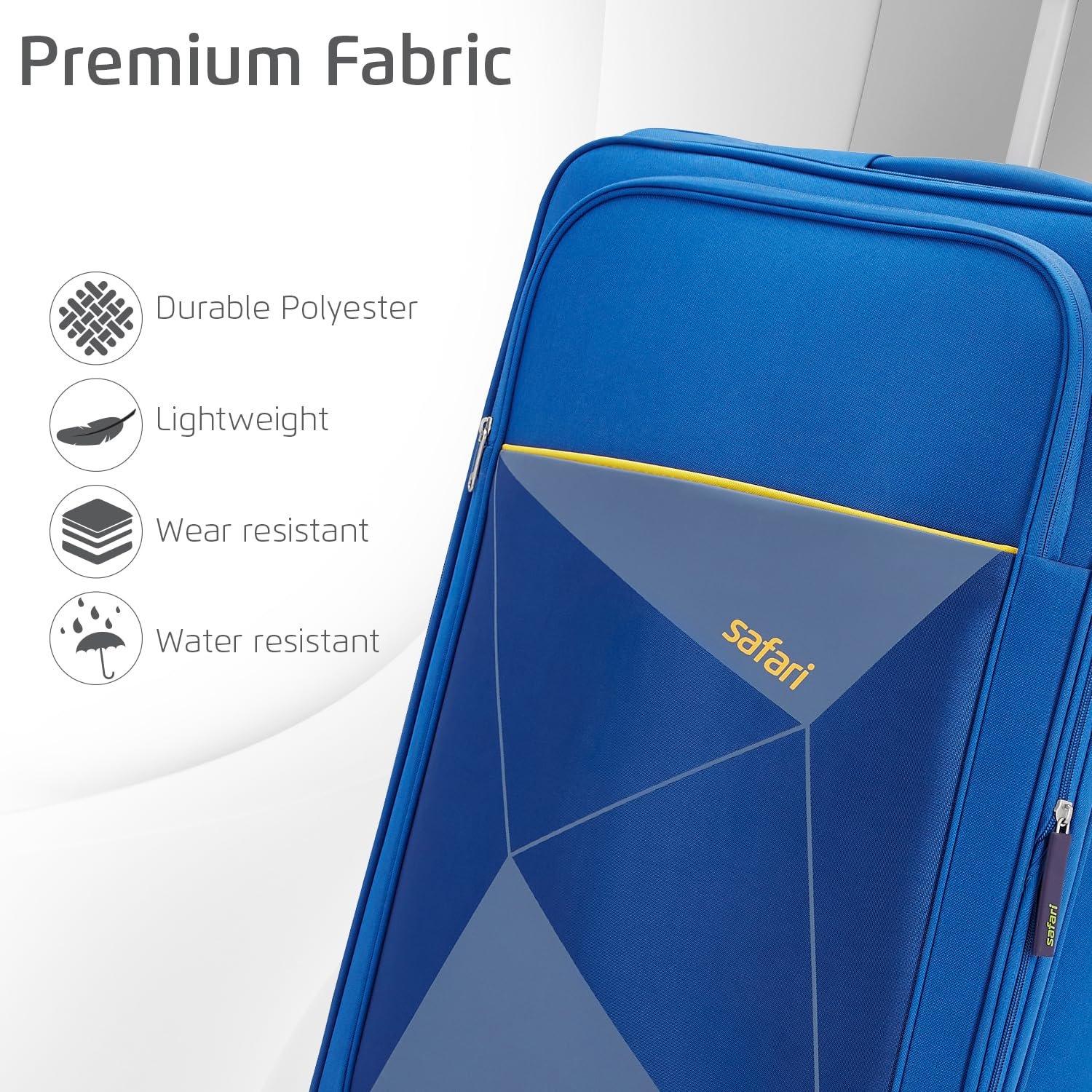 Safari Prisma 55 Cms Polyester Blue Cabin 4 wheels Soft Suitcase - Image 3