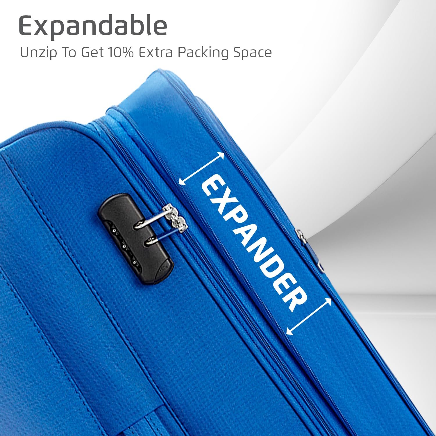 Safari Prisma 55 Cms Polyester Blue Cabin 4 wheels Soft Suitcase - Image 4