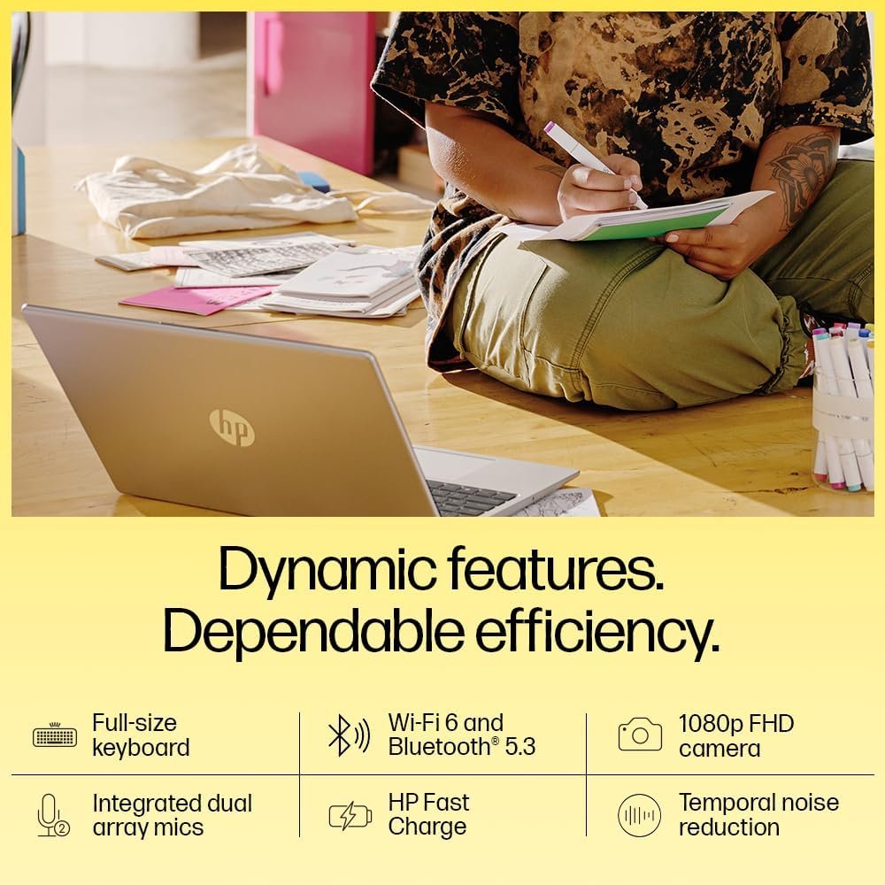 HP 15 (2025), AMD Ryzen 3 7330U Quad Core - (16 GB/512 GB SSD/AMD Radeon Graphics/Windows 11 Pro) Thin and Light Business Laptop/15.6" FHD Display/Backlit Keyboard/Turbo Silver/1.5 kg/MS Office 2021 - Image 2