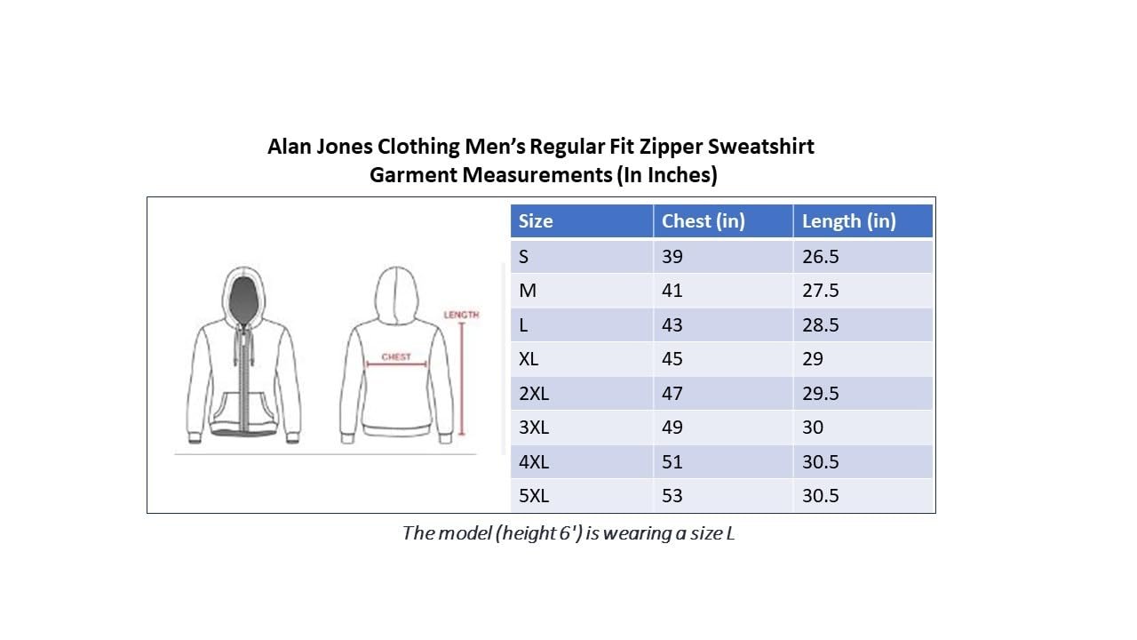 Alan Jones Clothing Men’s Solid Zipper Hooded Sweatshirt | Ribbed Hem, Lined Hood, Side Pockets, Durable Zip | Multiple Colors - Image 6