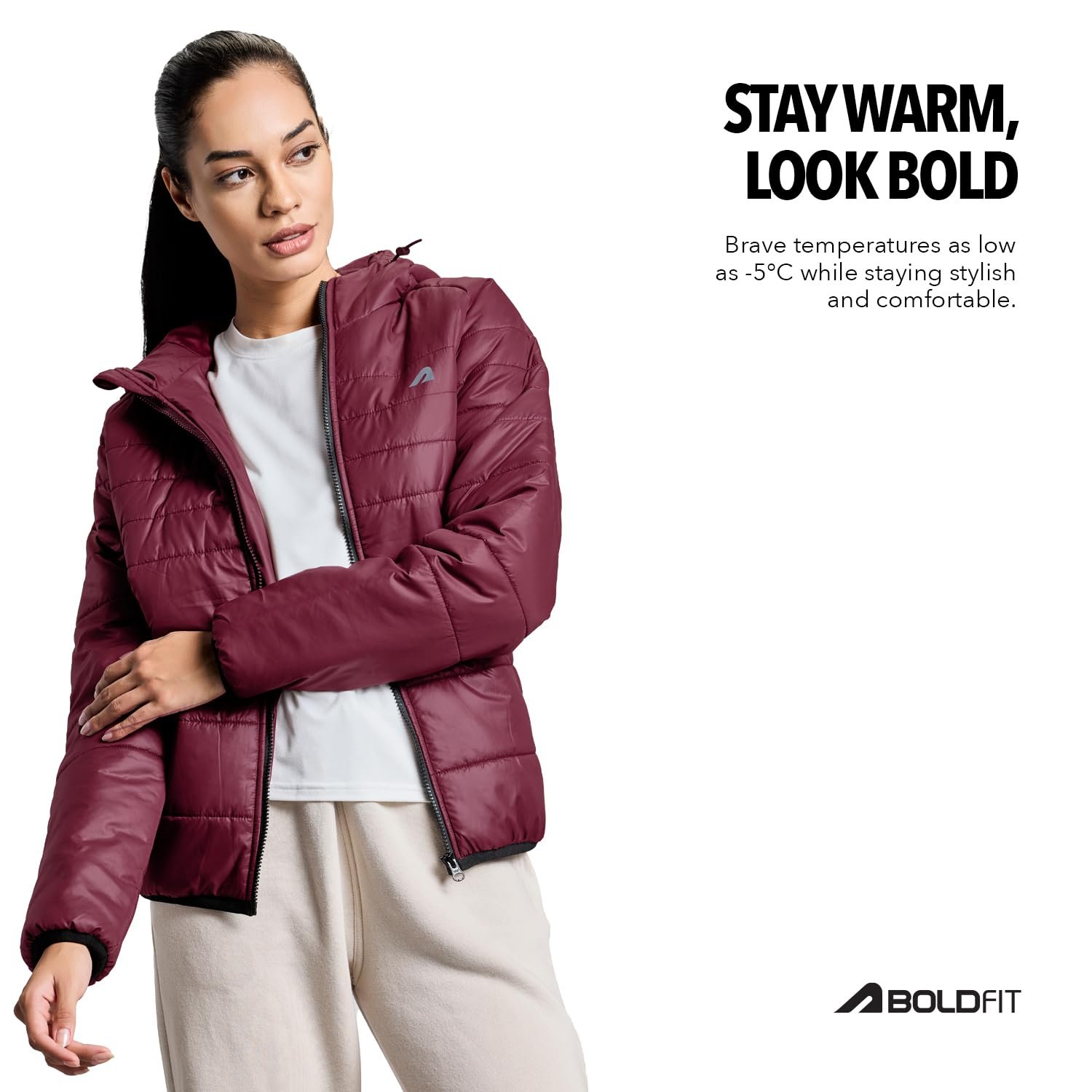 Boldfit jacket for woman puffer winter jacket for woman standard length jackets for women stylish latest hooded winter wear jackets for women cozy jerkins for ladies - Image 4