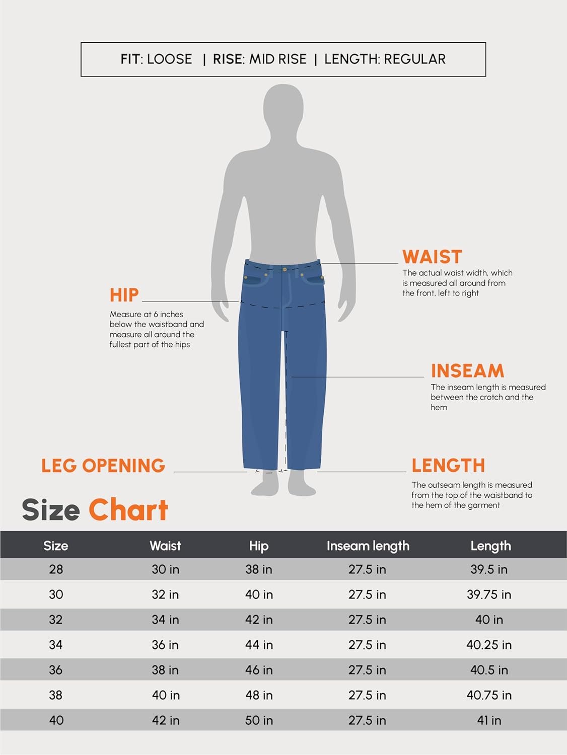 Urbano Fashion Men's Loose Mid Rise Baggy Fit Cargo Jeans with 6 Pockets Non-Stretchable - Image 8