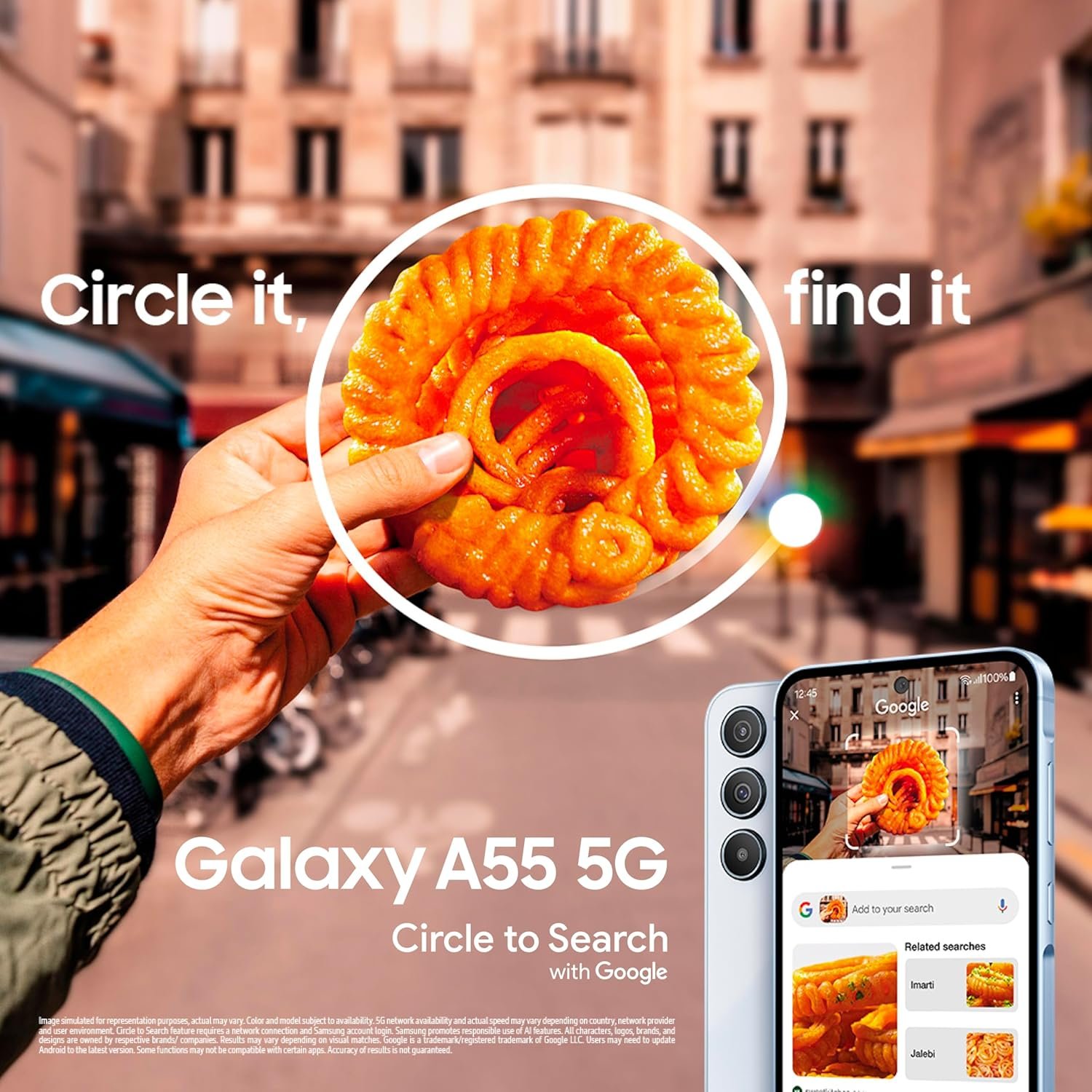 Samsung Galaxy A55 5G (Awesome Navy, 12GB RAM, 256GB Storage) | AI | Metal Frame | 50 MP Main Camera (OIS) | Super HDR Video| Nightography | IP67 | Corning Gorilla Glass Victus+ | sAMOLED Display - Image 2