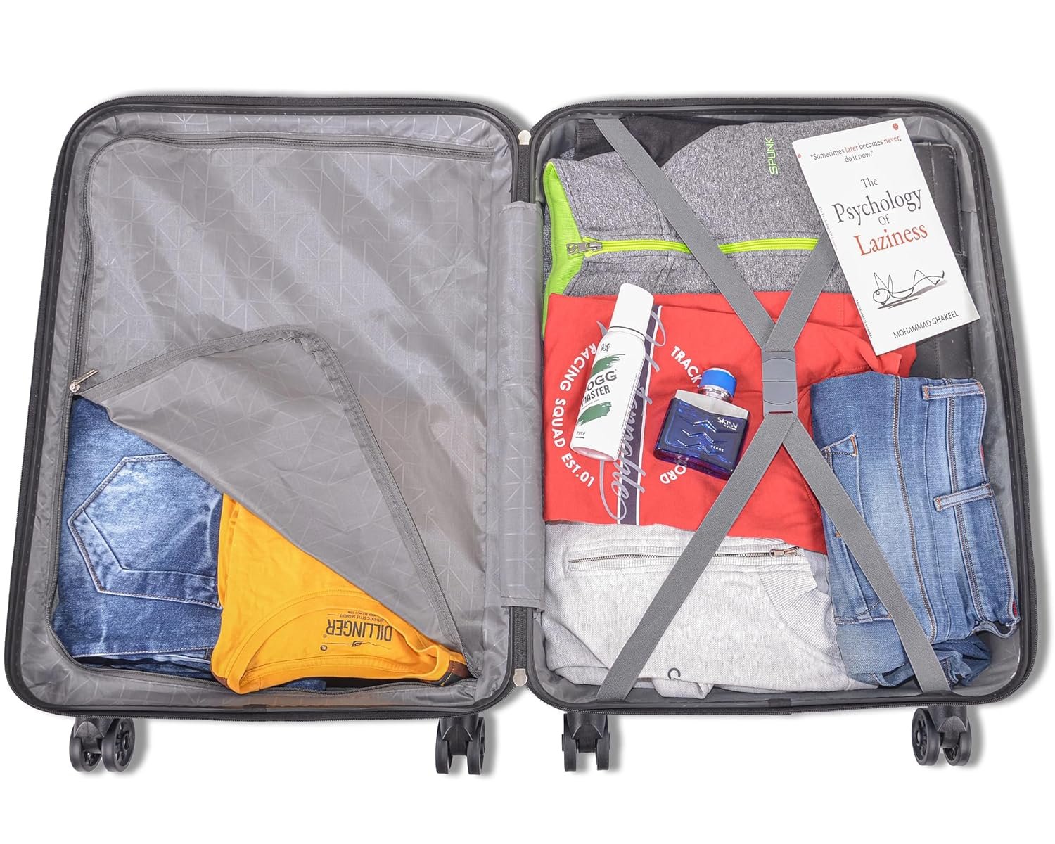 Safari Polyproplyene Hard Cairo 8 Wheels,5 Years Warranty(Cabin & Check-in)Trolley Spinner Hard Luggage Set of 2,55Cm,66Cm Small,Medium(Cyan) - Image 7