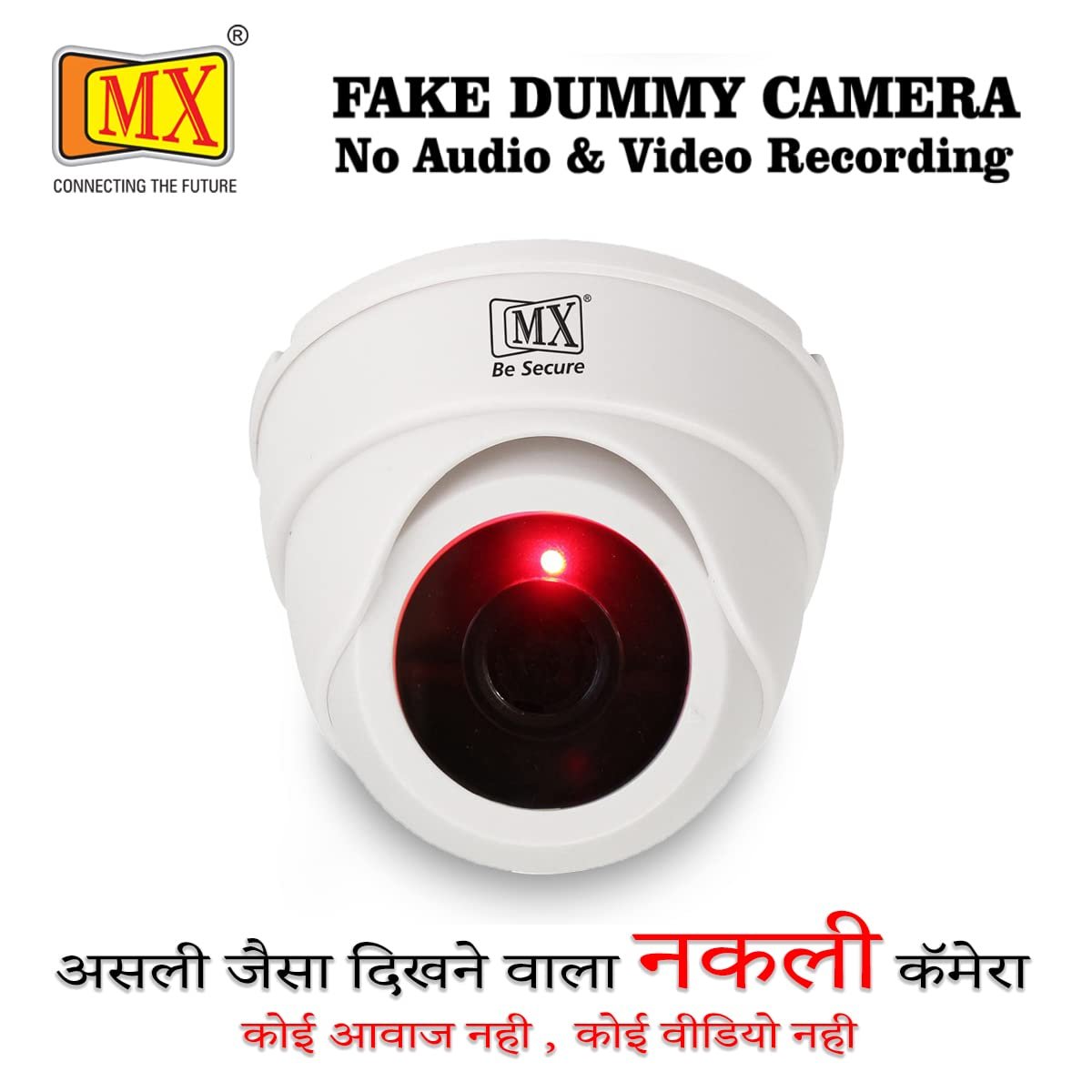 MX Dummy CCTV Dome Camera with Flashing Red LED Light | Fake Security Camera for Indoor Outdoor Use | No Audio No Video | Realistic Surveillance Look for Home Office Shop (Dummy Camera, 1 PCS) - Image 2