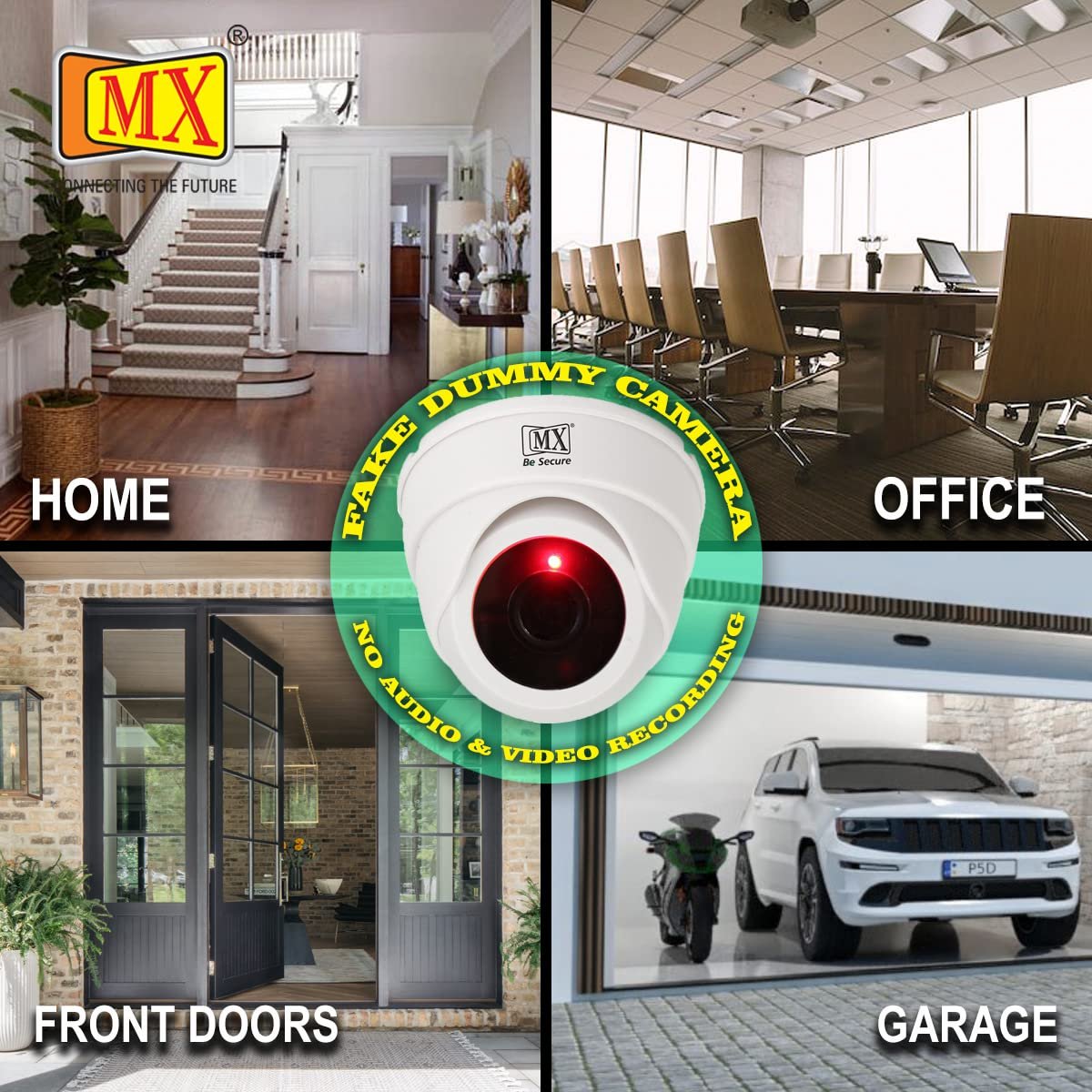 MX Dummy CCTV Dome Camera with Flashing Red LED Light | Fake Security Camera for Indoor Outdoor Use | No Audio No Video | Realistic Surveillance Look for Home Office Shop (Dummy Camera, 1 PCS) - Image 4