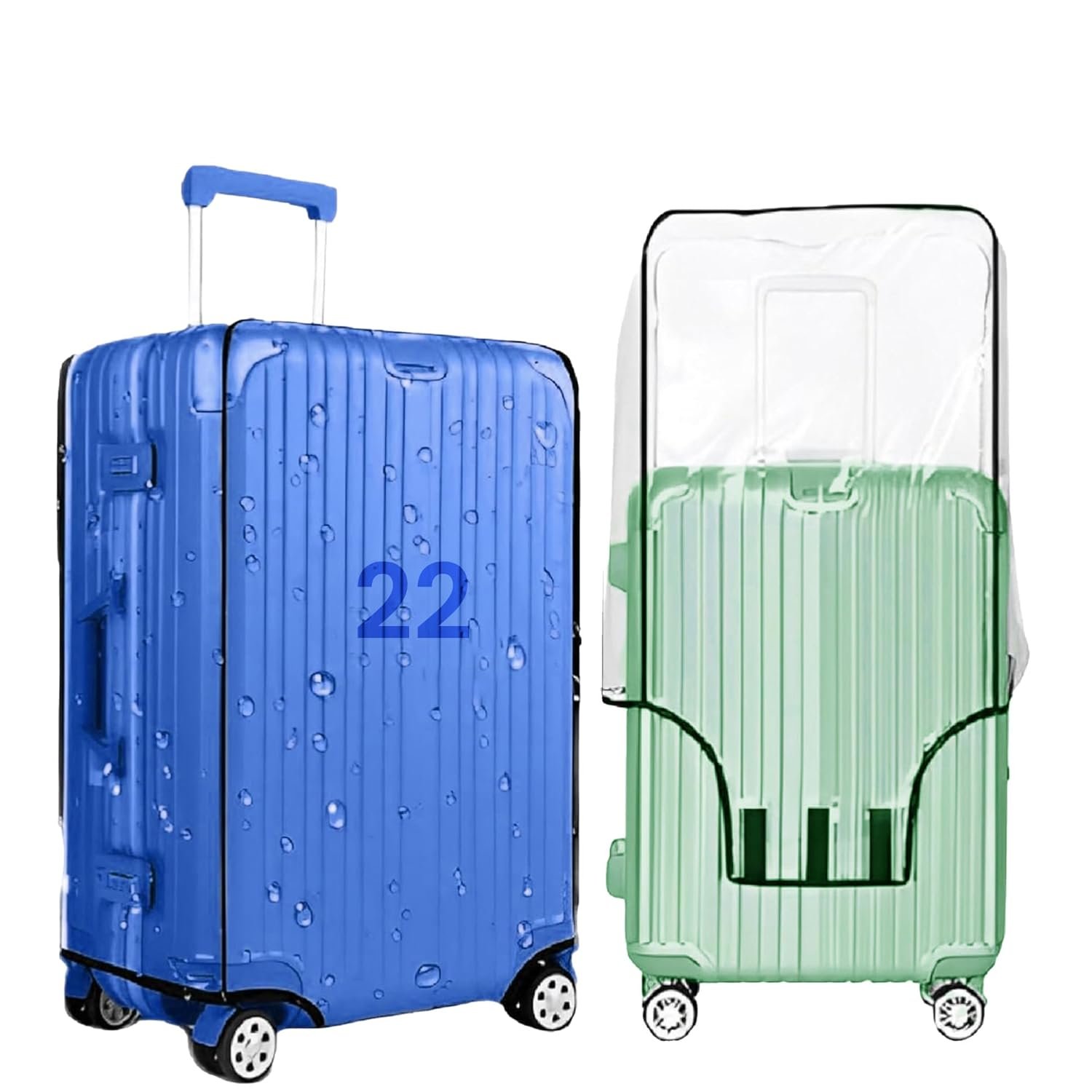 DAFTER 0.40mm Thickness PVC Transparent Luggage Trolley Waterproof Dust proof Suitcase & Trolley Bag Cover with Zipper | Hard Luggage 22 Inches - Suitable for 56cm (Medium Size Suitcase for Any Brand)