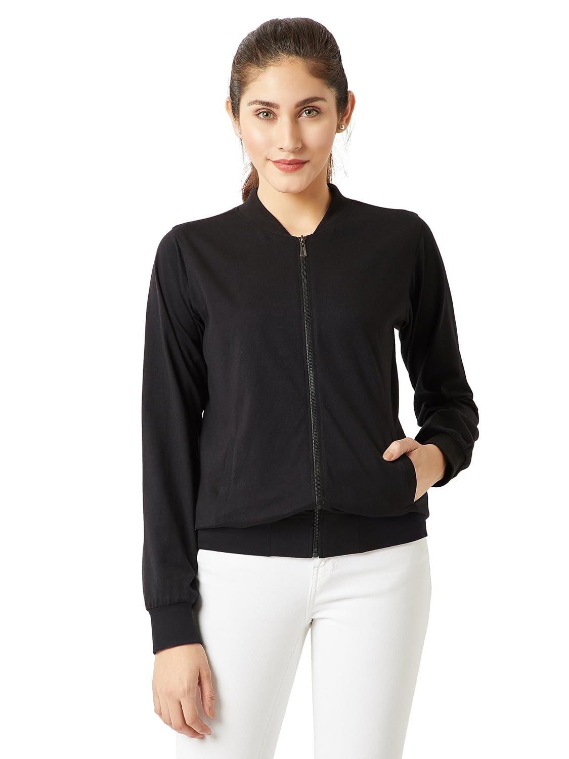 Miss Chase Women's Cotton Full Sleeves Regular Fit Bomber Jacket | 2 Colors