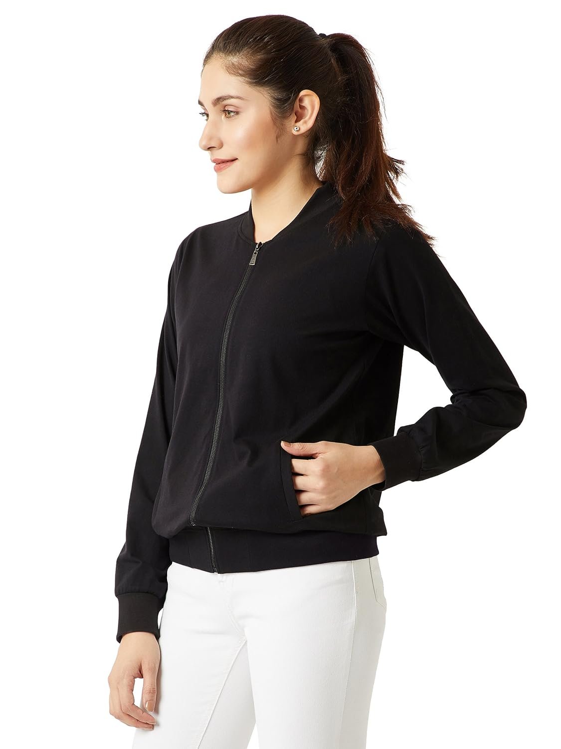 Miss Chase Women's Cotton Full Sleeves Regular Fit Bomber Jacket | 2 Colors - Image 3