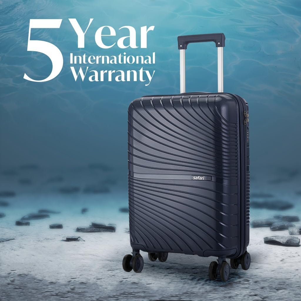 Safari Polycarbonate Hard Shell Atlantis 8 Wheels, Anti-Theft Zipper (Cabin & Check-in) Trolley Spinner Luggage Set of 3, 59Cm, 69Cm & 79Cm, Small, Medium, Large (Blue) - Image 8