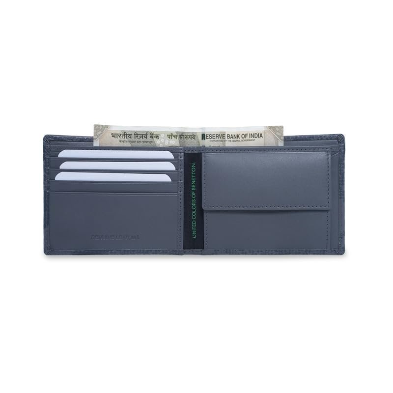 United Colors of Benetton Men's Leather Wallet Cathair - Grey | Global Coin Wallet with RFID Protection, Multiple Card Slots | Coin Pocket | Bi-Fold Purse for Men | Ideal for Gifting - Image 6