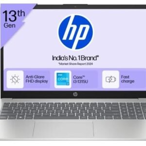 HP 15-fd0668TU Thin & Light Laptop | 13th Gen Intel Core i3-1315U, 16GB RAM, 512GB SSD 15.6" FHD Display, Windows 11 Home, MS Office, Natural Silver