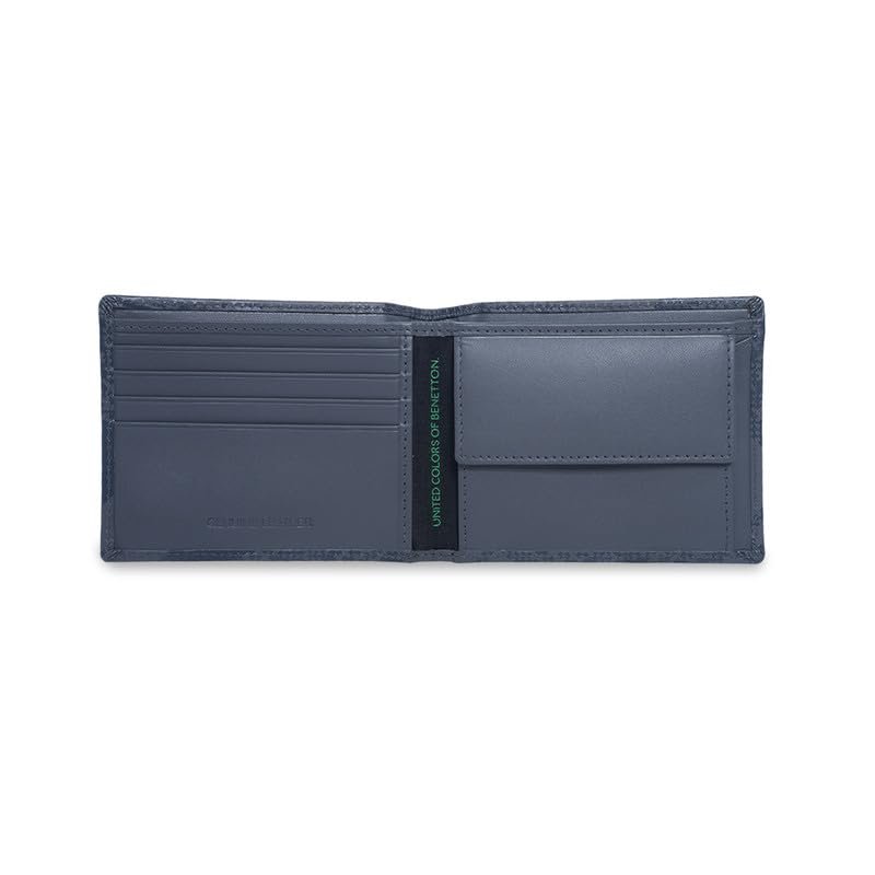 United Colors of Benetton Men's Leather Wallet Cathair - Grey | Global Coin Wallet with RFID Protection, Multiple Card Slots | Coin Pocket | Bi-Fold Purse for Men | Ideal for Gifting - Image 5