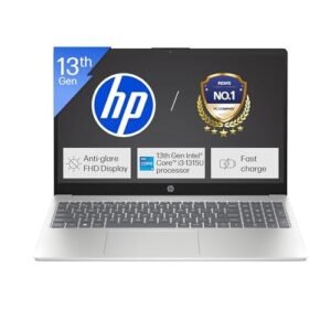 HP 15, 13th Gen Intel Core i3-1315U Laptop (8GB DDR4,512GB SSD) Anti-Glare, Micro-Edge,15.6' FHD, Win11,MS Office Home21, Silver,1.59kg, FHD Camera w/Privacy Shutter, fd0569TU