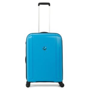 Delsey Paris Brisban 66 cms Medium Size Check-in Polypropylene Hard Sided 8 Wheels Spinner Suitcase/Trolley Bag for Travel with TSA Lock- Cyan Blue