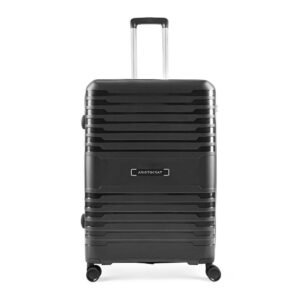 Aristocrat Harbour Cabin Trolley Bag 66 cm | Medium | Polypropylene Hardshell Sided Luggage | Smooth 8-Wheel Suitcase | Combination Lock with Sturdy Zipper | 7-Year Warranty – Unisex (Black)