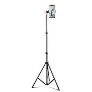 Dyazo Rotation Head 7 Feet Tripod Stand | Adjustable and Portable Design with Mobile Clip Holder Perfect for Photography, Videography & Live Streaming | Compatible with All Mobiles & Cameras (Black)