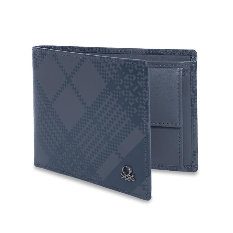 United Colors of Benetton Men's Leather Wallet Cathair - Grey | Global Coin Wallet with RFID Protection, Multiple Card Slots | Coin Pocket | Bi-Fold Purse for Men | Ideal for Gifting - Image 2