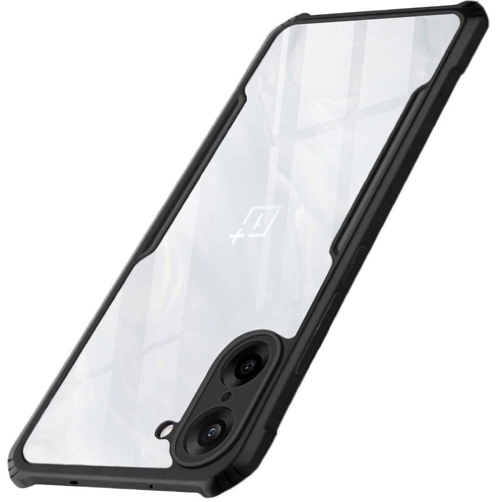 TheGiftKart ShockProof Crystal Clear Back Cover Case for OnePlus Nord CE 5 5G | 360 Degree Protection | Protective Design | Transparent Back Cover Case for OnePlus Nord CE5 5G (PC & TPU, Black Bumper)