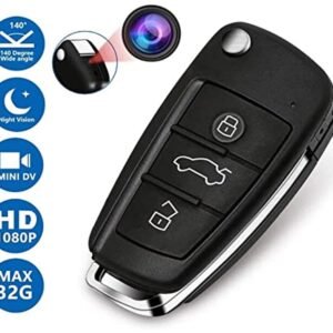 TECHNOVIEW 1080P Keychain Hidden Camera – Mini Spy Cam with Low Light Vision, Loop Recording, Indoor Outdoor Use, Discreet Security Camera for Car, Home, Office Surveillance, Nanny Cam (Black)