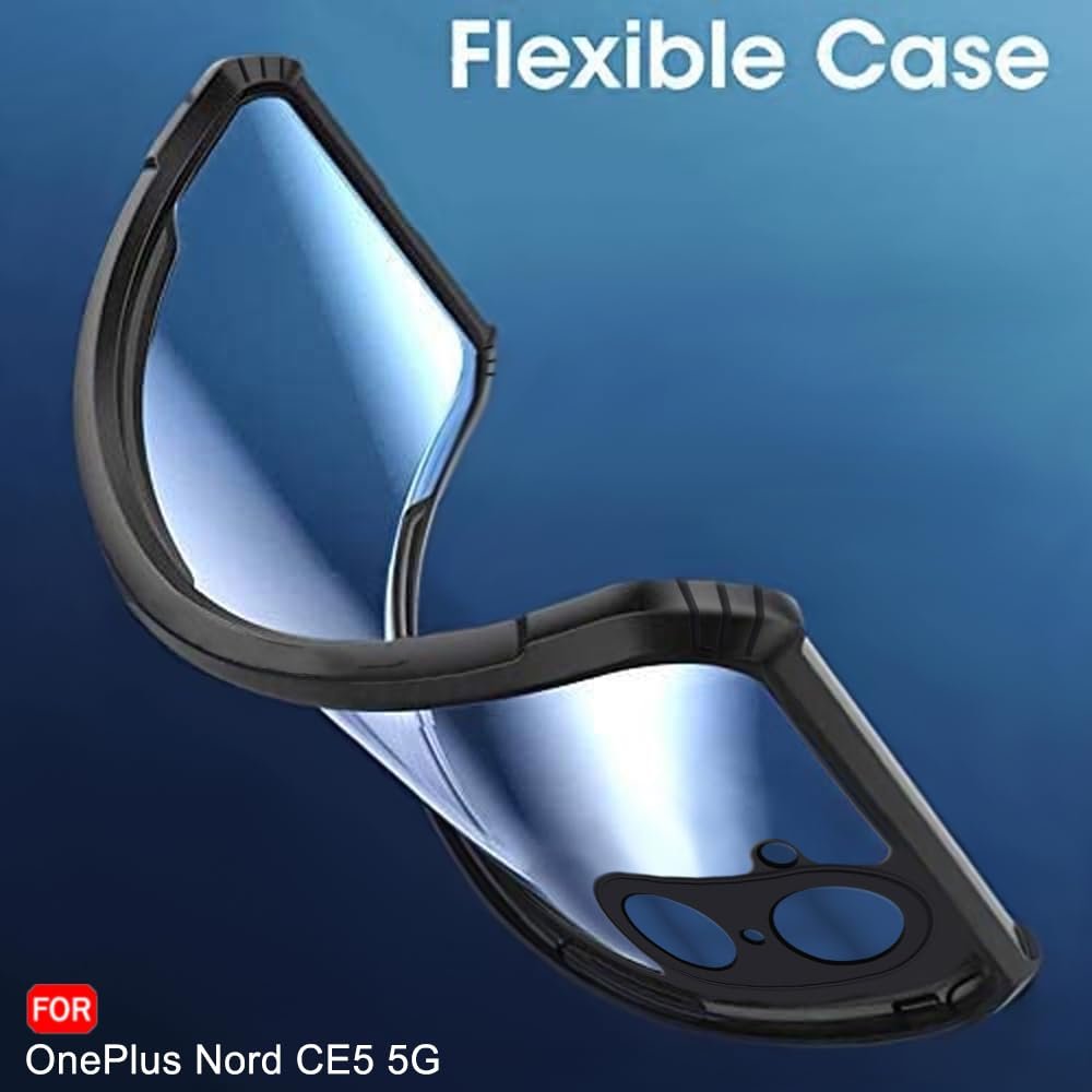 TheGiftKart ShockProof Crystal Clear Back Cover Case for OnePlus Nord CE 5 5G | 360 Degree Protection | Protective Design | Transparent Back Cover Case for OnePlus Nord CE5 5G (PC & TPU, Black Bumper) - Image 8