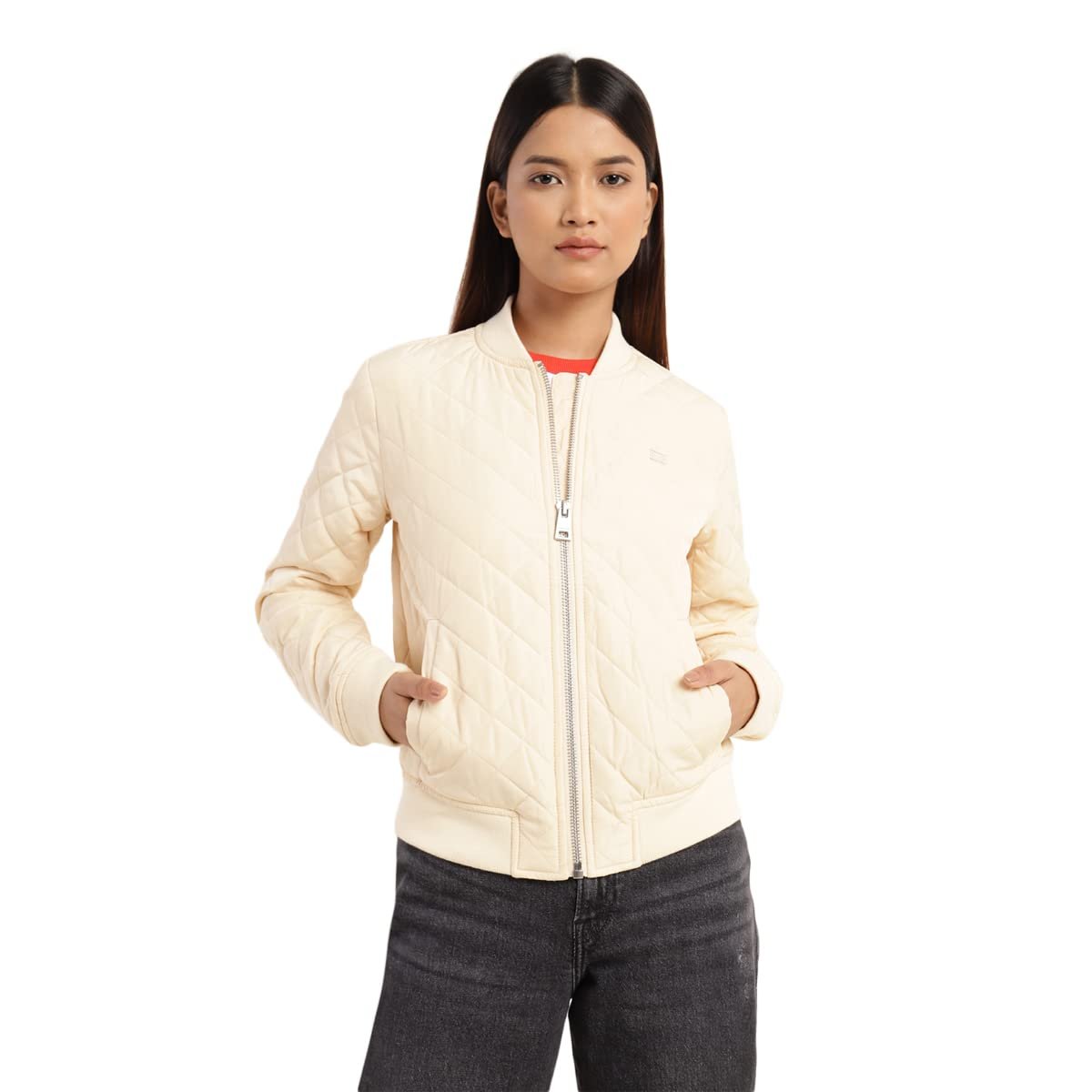 Levi's Women Solid Quilted Bomber Polyester Standard Length Jacket