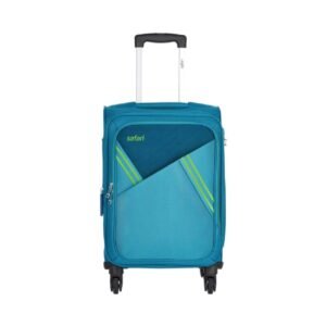 Safari Medium Check-In Suitcase 68 Cm Polyester Soft Sided 4 Wheels Spinner Suitcase (Swift Plus Trolly, Large Size, Teal)