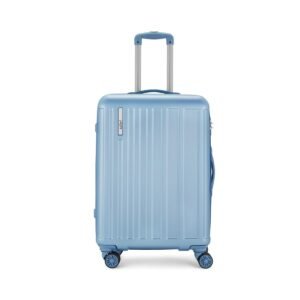 Safari Linea 8 Wheels 69 Cms Medium Check-in Trolley Bag Hard Case Polycarbonate 360 Degree Wheeling System Luggage, Trolley Bags for Travel, Suitcase for Travel, Pearl Blue