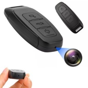 TECHNOVIEW Wired Key Chain 1080p Full Hd Camera with Audio and Video Recording for Home Office Meeting, Motion Detection, Upto120 Minutes Working Time with Single Charge – Black