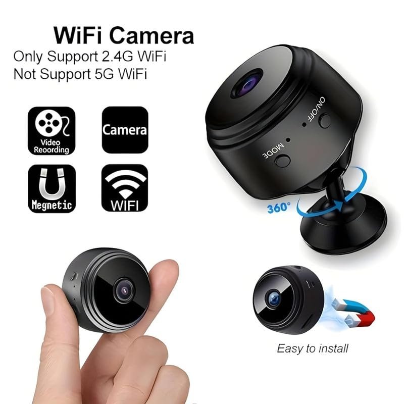 Drumstone ๐ญ๐ฑ ๐ฌ๐ฒ๐ฎ๐ฟ๐ ๐ช๐ฎ๐ฟ๐ฟ๐ฎ๐ป๐๐ Mini WiFi Spy Camera with 150ยฐ Wide Angle, 1080P HD Video, Night Vision, Motion Detection, Remote Viewing, Magnetic Mount, Loop Recording Nanny Cam. - Image 4
