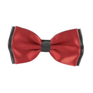 GOOD 1 STORE Doube Bowtie Mens Classic Multi Combo Pre-tied Satin Polyester Formal Bow tie Set For Boy Women and Men & Adjustable Length and Many Colors Option in bulk (1, Maroon & Black)