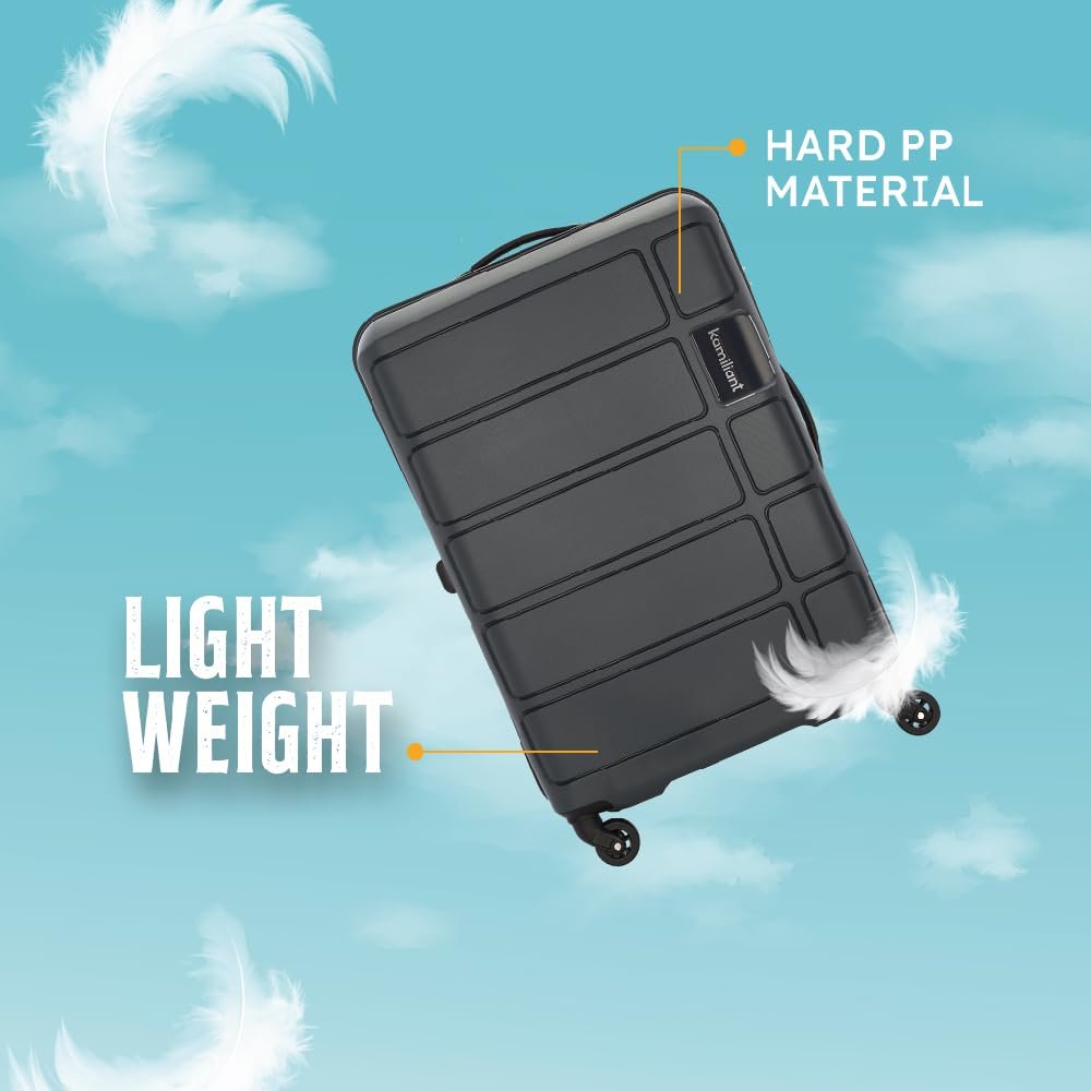 Kamiliant American Tourister Cabin Harrier 56 Cms Small Polypropylene (Pp) Hard Sided 4 Wheeler Spinner Wheels Luggage Suitcase (Grey) - Image 7