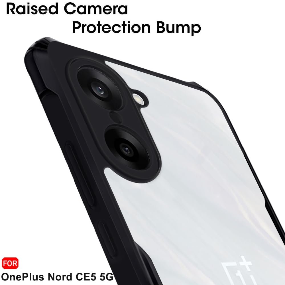 TheGiftKart ShockProof Crystal Clear Back Cover Case for OnePlus Nord CE 5 5G | 360 Degree Protection | Protective Design | Transparent Back Cover Case for OnePlus Nord CE5 5G (PC & TPU, Black Bumper) - Image 5