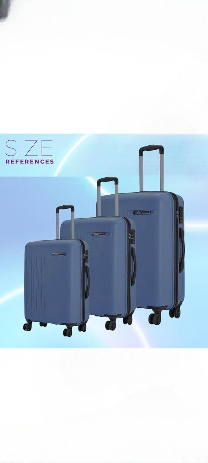 PP Hard Shell 8 Spinner Wheels Safari Lancer Medium Size 24 Inch Trolley Bag for Travel with 5 Years Warranty - Ink Blue - Image 4