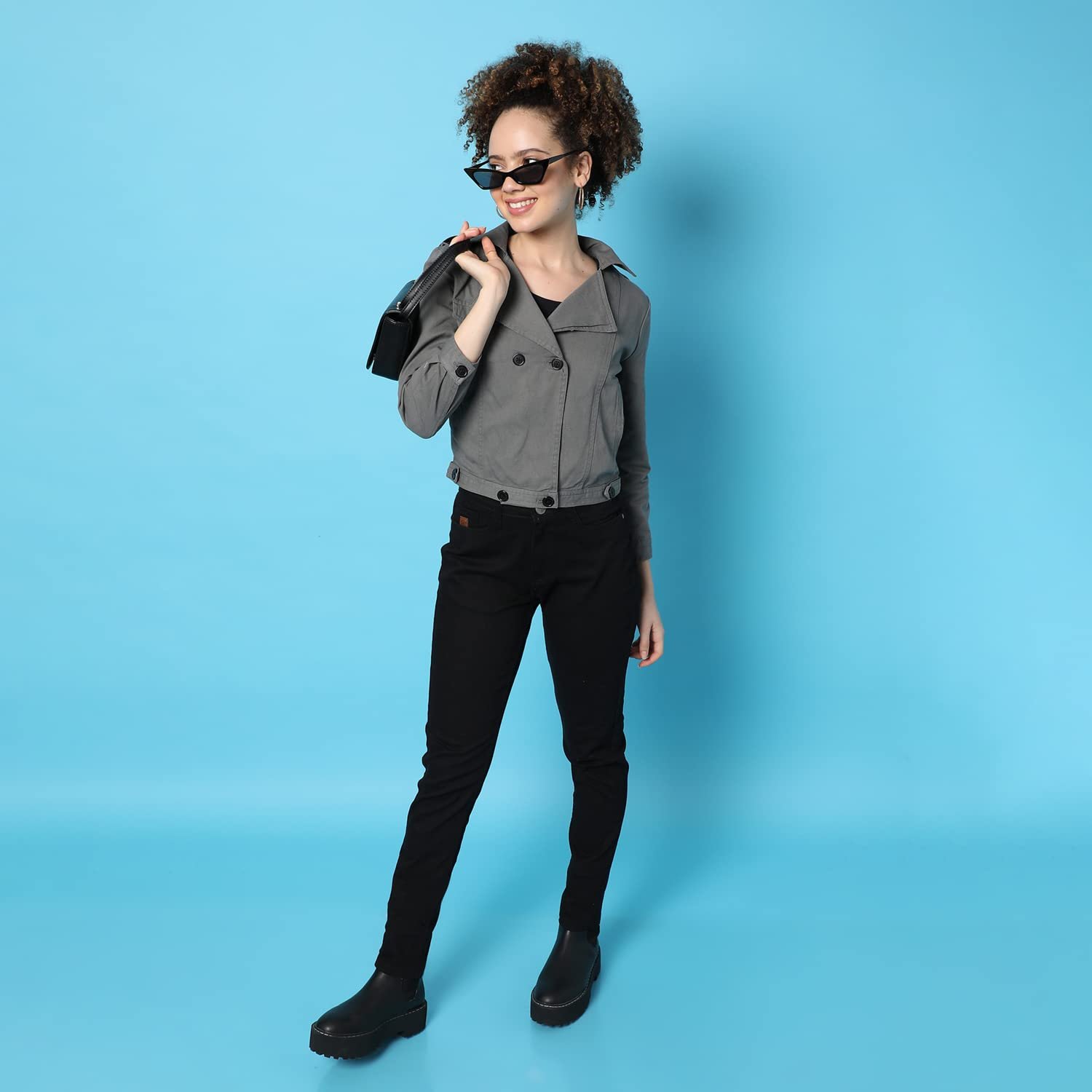 Campus Sutra Women's Cotton Regular Hooded Neck Jacket - Image 6