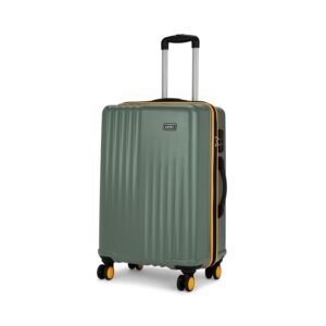 Safari Citymiles 69 Cm Medium Checkin Trolley Bag – 8 Wheels Hard Case Polycarbonate, 360 Degree Wheeling, Antitheft Zipper, Luggage Suitcase for Travel, Thyme Green