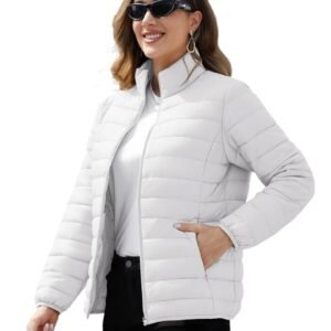 TAGAS womens jecket|“Women’s Lightweight Puffer Jacket – Warm Quilted Winter Coat with Front Pockets, Full Zip Closure – Casual Outdoor Travel Wear”