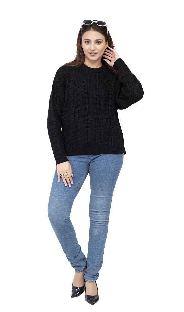 Women 100% Wool Pullover Sweater Regular Fit for Winter Wear | Full Sleeve | Stylish Sweater Crafted with Comfort Fit and Modern Clothing for Winter Wear - Image 5