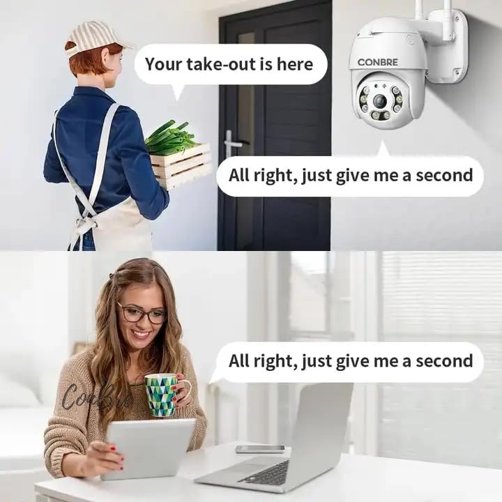 Conbre UltraXR 2MP Outdoor Smart WiFi Wireless IP CCTV Security Camera | Colored Night Vision | 2-Way Audio | Motion Track | Cruise Mode | Support 128 GB Micro SD Card Slot - Image 4