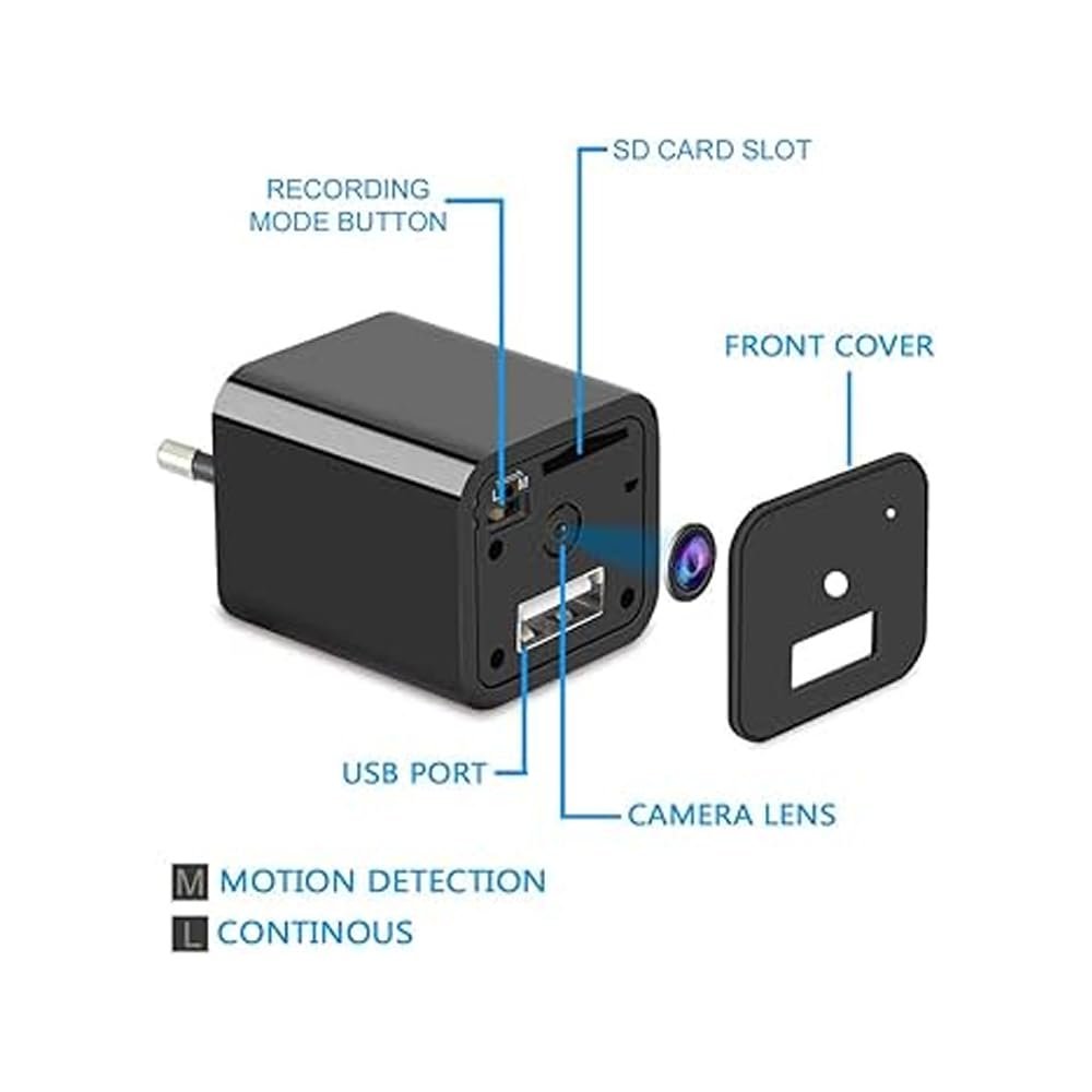 TECHNOVIEW Wired 1080p Full HD Camera Work 24 Hours with Power Audio and Video Recording - Charger with 32GB SD Card (No WiFi Needed) - Image 2