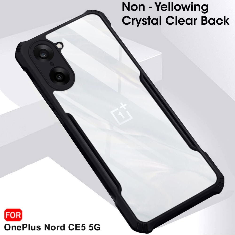 TheGiftKart ShockProof Crystal Clear Back Cover Case for OnePlus Nord CE 5 5G | 360 Degree Protection | Protective Design | Transparent Back Cover Case for OnePlus Nord CE5 5G (PC & TPU, Black Bumper) - Image 3