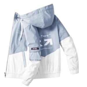 Mens Casual Hooded Windbreaker Jacket Lightweight Bomber Style Coat with Utility Pocket Stylish Outerwear for Daily, Travel & Sports Use