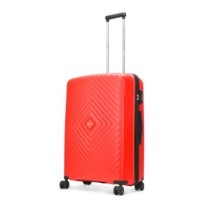 VIP Polypropylene (PP) Quad Active Check-in 66 Cm (Medium) 8 Spinner Wheels Trolley Bags for Travel, Hard Case Lightweight Bag with Combination Lock, Tough Suitcase for Travel (Red)