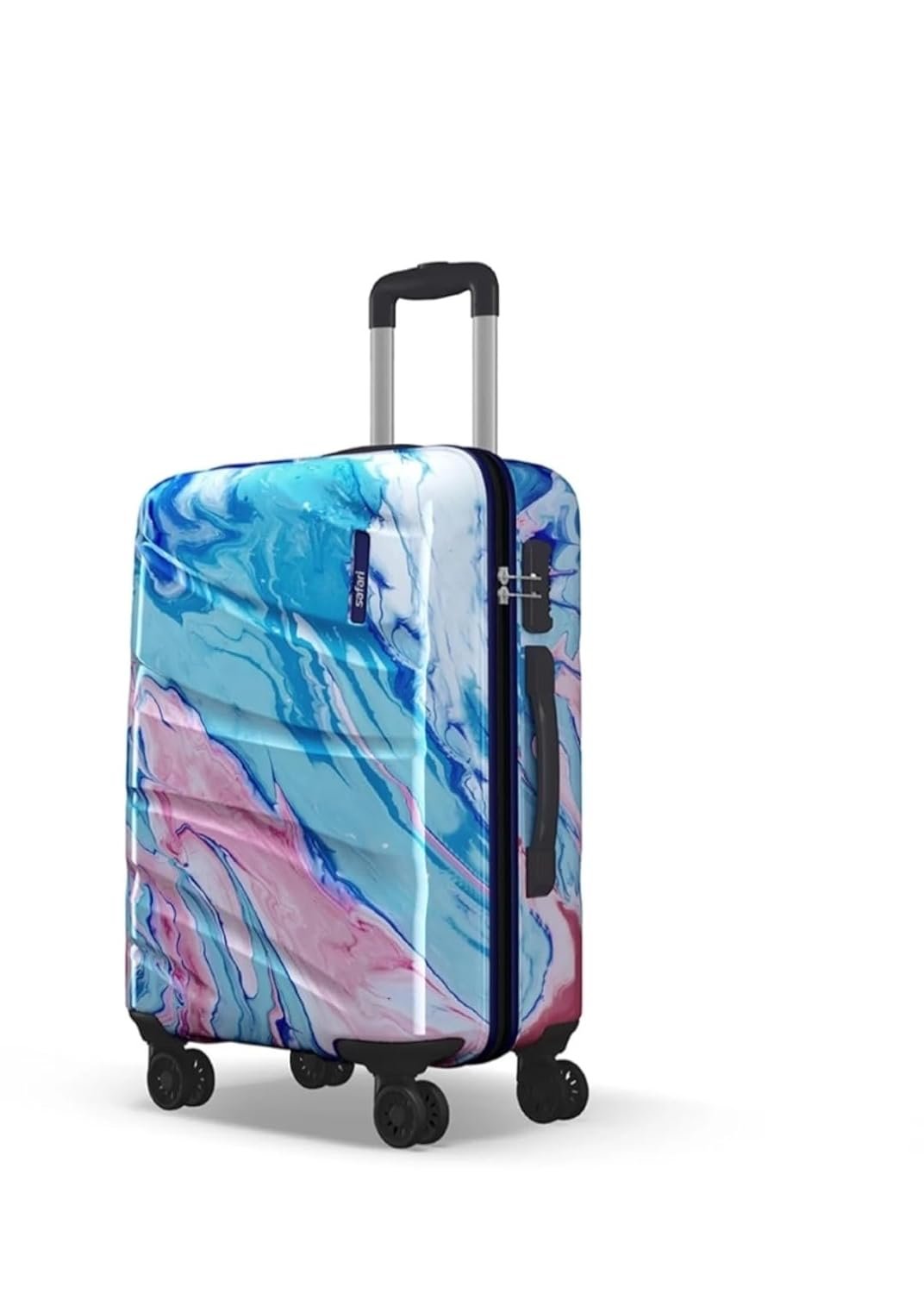 PC Hard Shell 8 Spinner Wheels Safari Printed Medium Size 24 Inch Trolley Bag for Travel with Dual Wheels Hue, Multicolor - Image 2