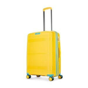 Skybags Paratrip Medium Size Hard Luggage (67 Cm) | Polypropylene Luggage Trolley with 8 Wheels| Bumblebee | Unisex, Spinner, Yellow