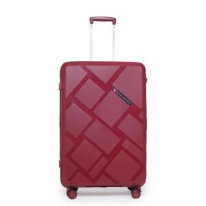 Swiss Military Star Lightweight Hard-Sided 24 Inch Medium Size Textured Travel Luggage Trolley Bag, Overnighter Suitcase Bags with Durable ABS Body & TSA Lock, Smooth 360° Spinner Wheels – Mauve