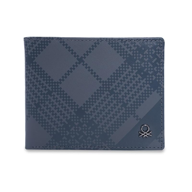 United Colors of Benetton Men's Leather Wallet Cathair - Grey | Global Coin Wallet with RFID Protection, Multiple Card Slots | Coin Pocket | Bi-Fold Purse for Men | Ideal for Gifting