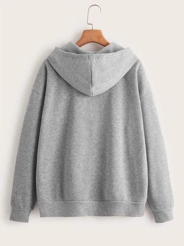 fabitto Casual Solid Full Sleeves Women Stylish Hooded Neck Fleece Zipper Hoodie for Winter - Image 3