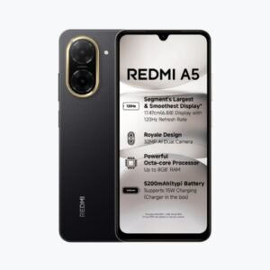Redmi A5 Just Black (4GB RAM 128GB Storage) | Royale Design | Segment’s Largest 17.47cm(6.88) and Smoothest 120Hz Display | 5200mAh Large Battery | Expandable Storage up to 2TB