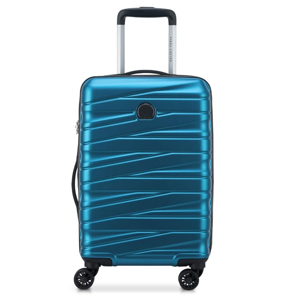 DELSEY PARIS Tiphanie 66 cms Medium Check-in Polycarbonate Hardsided 8 Wheels Spinner Luggage/Suitcase/Trolley Bag for Travel with TSA Lock- Blue